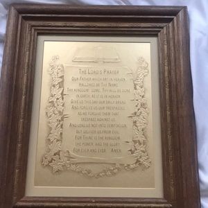 Framed picture of the Lord’s Prayer.
